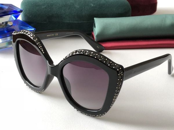 

0118 popular sunglasses women cat eye summer style rectangle full frame uv protection lens come with case, White;black