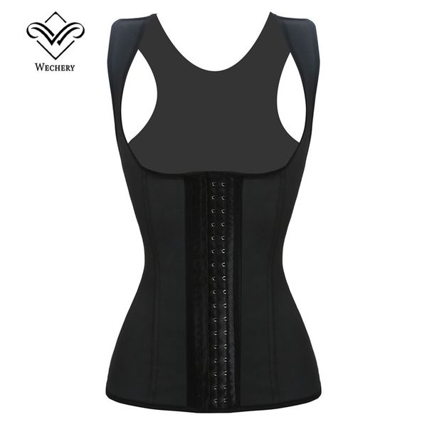 

wechery latex corset bodice corsets and bustiers steel boned rubber latex affinant la taille bustier corselet plus size s-6xl, Black;white
