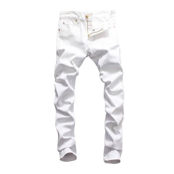 

men's water wash luxury punk jeans designer men's fashion brand slim men's white jeans motorcyclist jeans, Blue