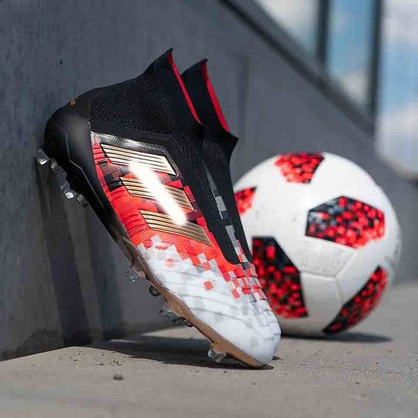 

original youth predator 18 pogba fg football boots predator telstar 18 mens high ankle kids soccer cleats outdoor soccer shoes size 35-45