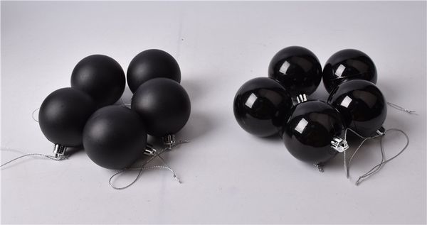

ball christmas decoration home decoration 6cm black bright color christmas plastic ball holiday supplies