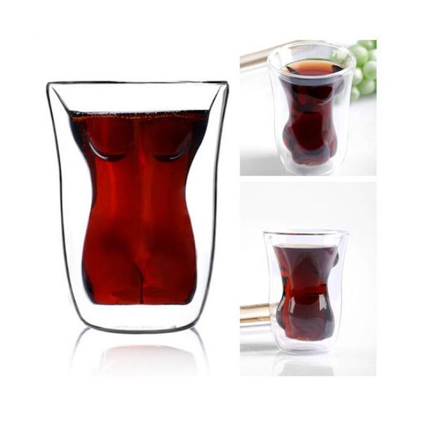 

crystal double wall man shape glass cup for beer whiskey cocktail xhc88