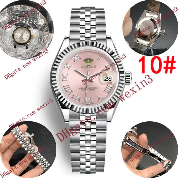 

15 colors rhinestone 28mm automatic roman digital luxury women designer watch dropshipping womens gold watches gifts women wristwatch, Slivery;brown
