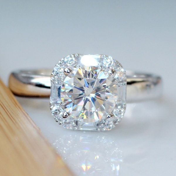 

selling new round ring female european and american nightclub queen net red zircon engagement ring, Golden;silver