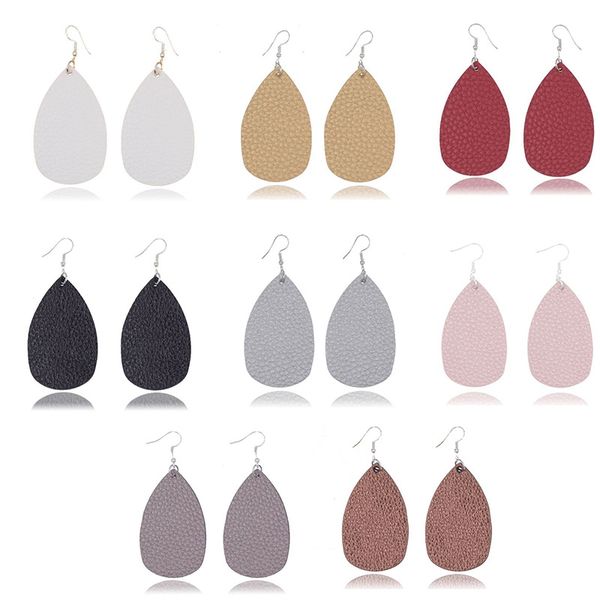 

8 pairs of leather earrings lightweight teardrop earrings - handmade leaf pendant classical faux leather petal women's