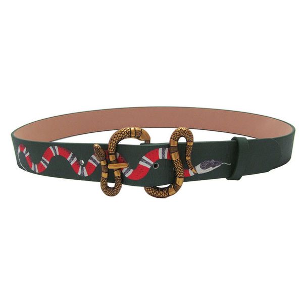

snake man womens belts designer belt brand letters needle buckle mens woman belts 3 styles optional, Black;brown