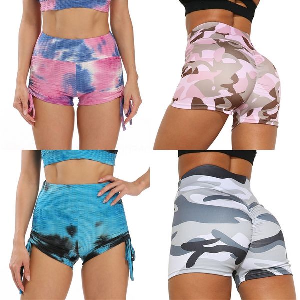 

korean style yoga pants sport pants ladies printed high strength quick dry sports running fitness yoga shorts #725, White;black