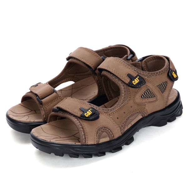 

summer sandals men leisure beach sandals men's fashion pu leather comfortable outdoor walking large size 38-46, Black