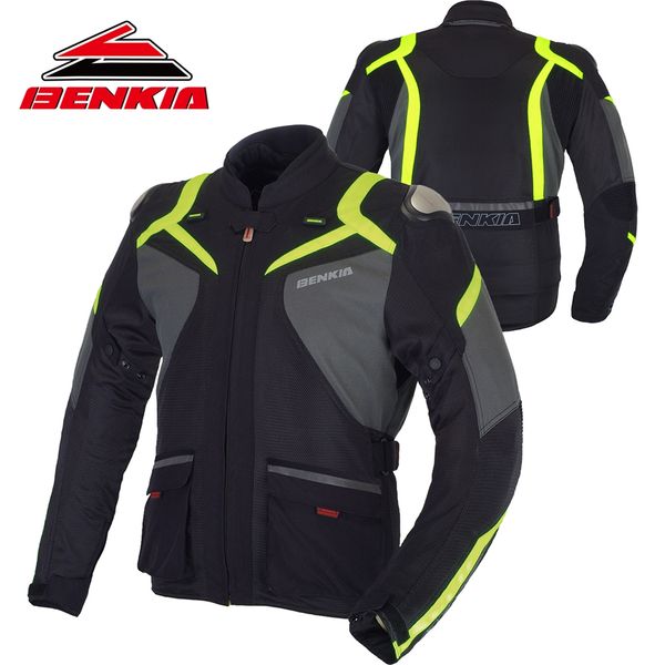 

benkia motorcycle jacket moto motorbike racing jacket moto protection motocross clothing with windproof liner blouson jw25
