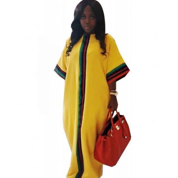 

african dresses for women 2019 robe ropa african design bazin short sleeve dashiki dress for lady long maxi africa clothing, Red