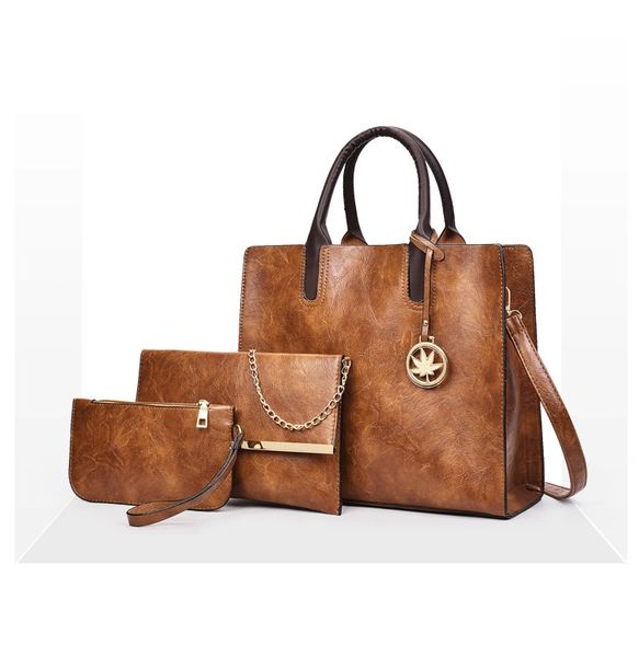 

fashion ladies three-piece shoulder bag european and american style design ladies handbag shoulder bag diagonal package wholesale