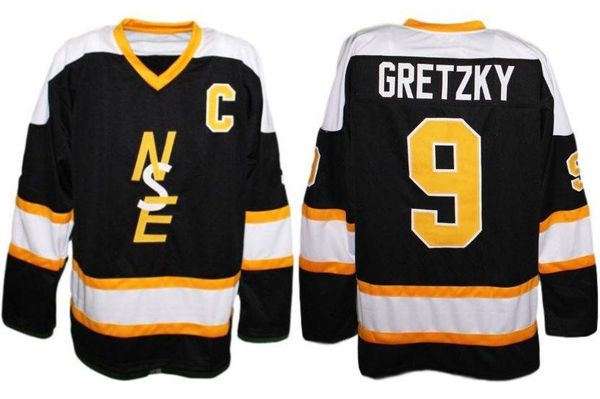 

brantford nadrofsky wayne gretzky #9 черный зеленый ретро хоккей джерси мужские сшитые пользовательские номер имя трикотажные изделия, Black;red
