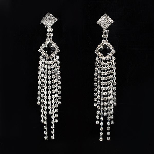 

trend temperament ear nail earring more row diamond tassels earrings defence allergy ornaments, Golden
