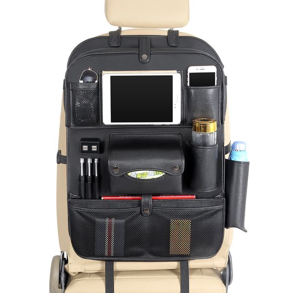

car leather firm back seat storage hang bag organizer stowing tidying baby kids sundry specially automobile interior accessories