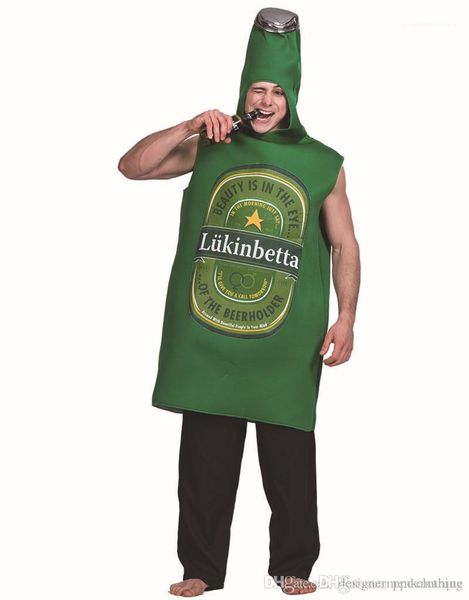 

забавный зеленый принт свободный размер унисекс костюм партии хэллоуин пиво косплей мужская тема костюм, Black;red