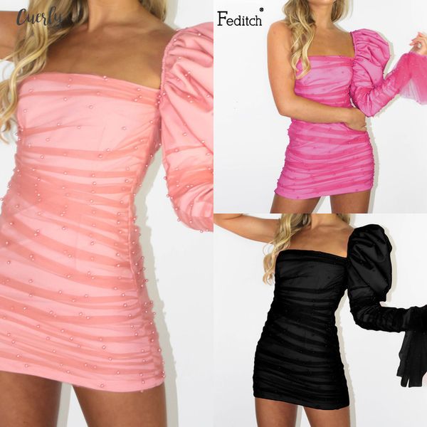 

summer lace party dress ruffled one shoulder female bodycon mesh dress women mini club ladies vestidos de fiesta, Black;gray