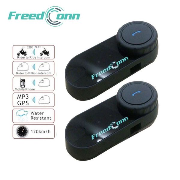

2pc / lot freedconn bluetooth мотоциклетный шлем интерком гарнитура t-com vb bt с fm-радио для 3 riders переговорные walkie talkie
