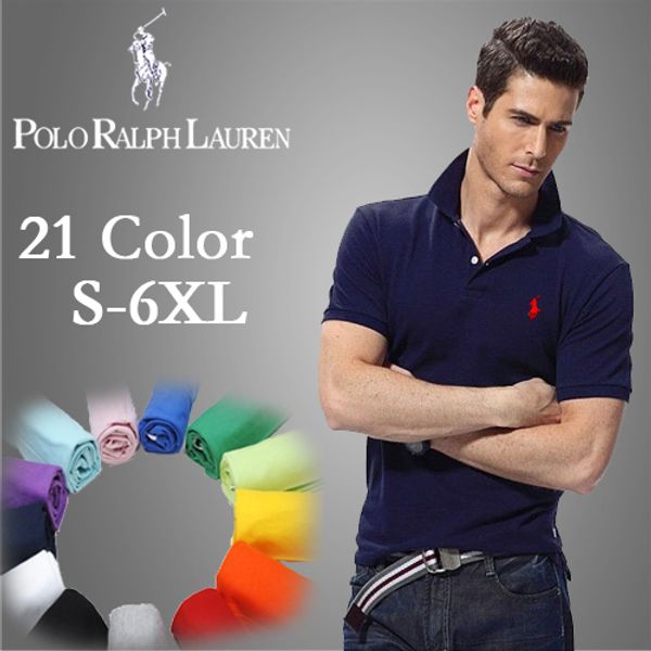 

ralph polo lauren shirts fashion mens designer t-shirt trend lapel short sleeve high-end pony polo embroidered logo mens cotton t-shirt, White;black