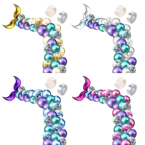 

420pcs balloon chain set mermaid tail styling latex balloon for birthday party decoration party supplies