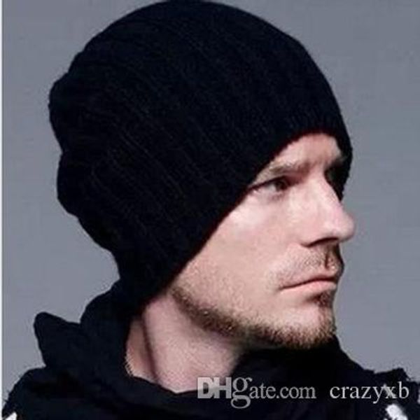 

2020 mens hats bonnet winter beanie knitted wool hat plus velvet cap skullies thicker mask fringe beanies for men, Blue;gray