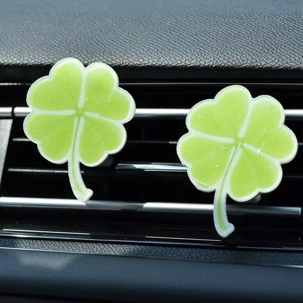 

cdcotn 1pair car air freshener four-leaf clover perfume lucky grass scent diffuser freshener car interior accessories decoration