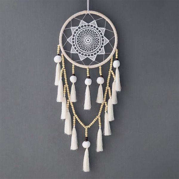 

macrame wall hanging dream catcher large natural hairball (beads with tassel
