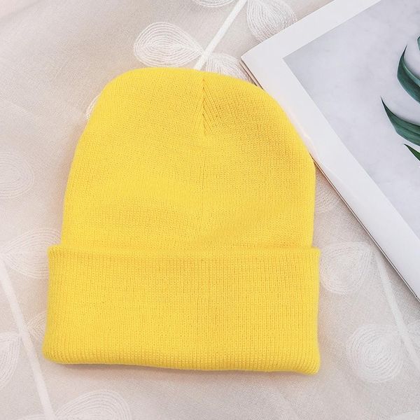 

детские теплый hat candy цвет baby boy девушка хлопка теплая мягкая вязаная шапка весна осень детская эластичность повседневная теплая шапоч, Yellow