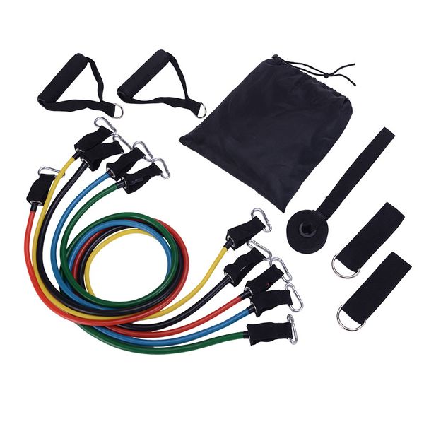 

resistance bands 11 pcs yoga band tube set fitness elastic rubber training workout expander pull rope gym equipment
