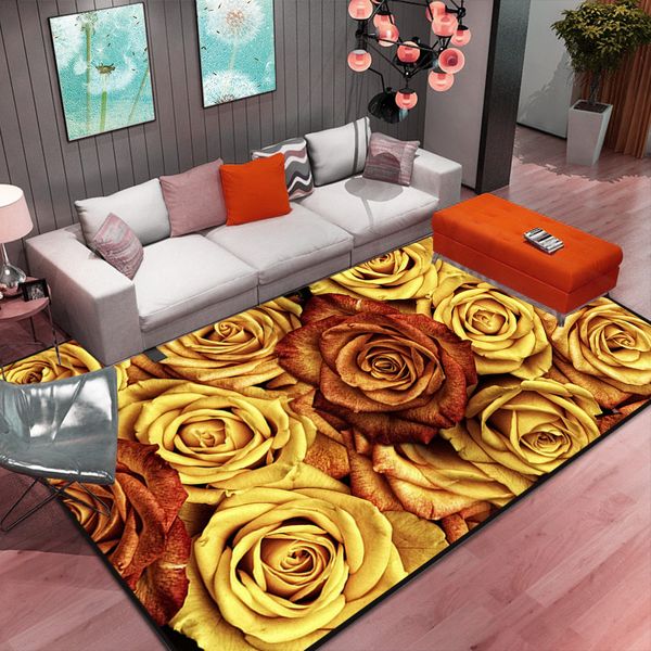 

nordic abstract floral carpet living room modern european bedroom large rugs cushion sofa parlor 3d rose carpet hallway tapete