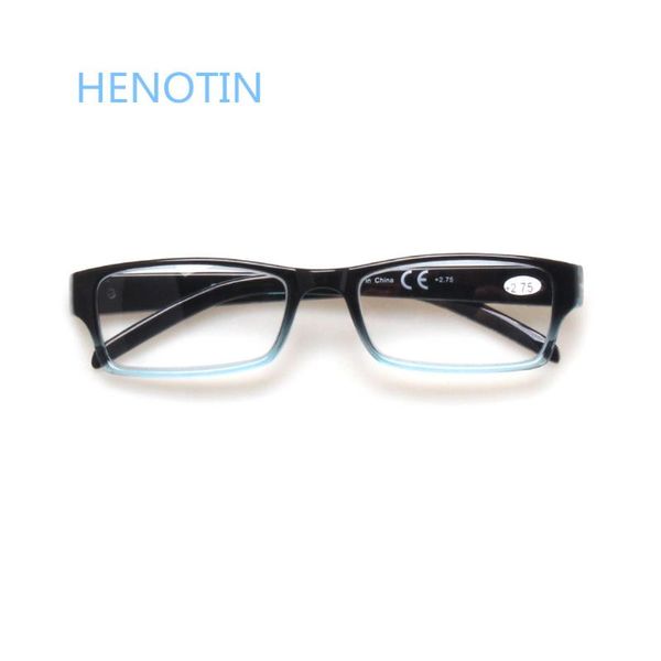 

retro fashion rectangular reader for men and women spring hinge plastic reading glasses, White;black