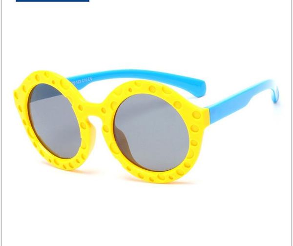 

fashion children's circular sunglasses children's silicone sunglasses, White;black