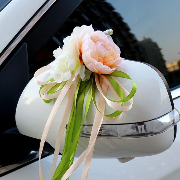 2020 Marriage Car Rearview Mirror Door Handle Decoration Champagne