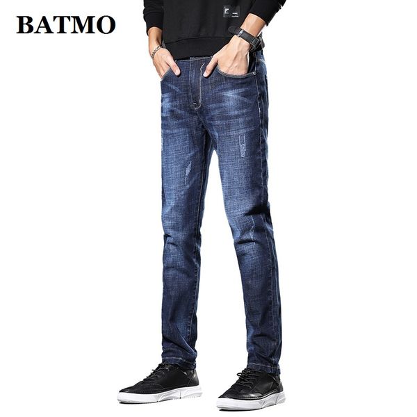 

batmo 2019 new arrival casual slim jeans men ,men's pencil pants,skinny jeans men 1055, Blue