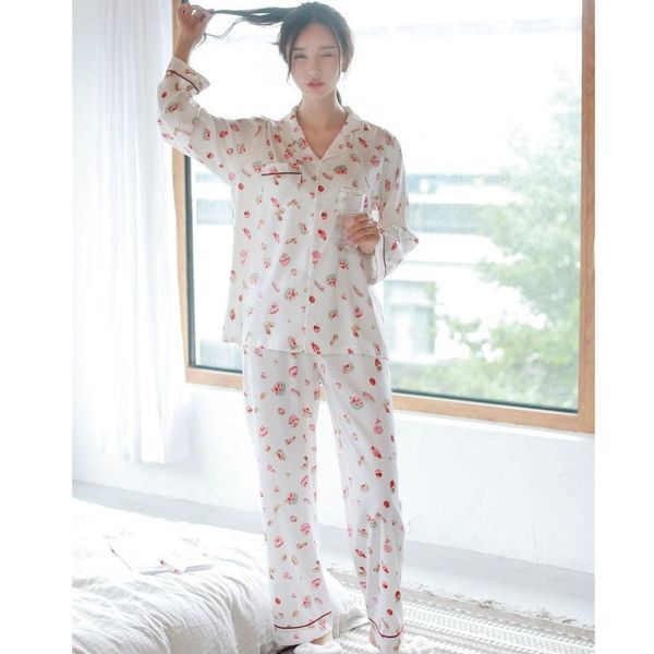 

autumn cute cartoon women pajama sets long sleeve silk like casual girls sleepwear home wear suits 8096, Blue;gray