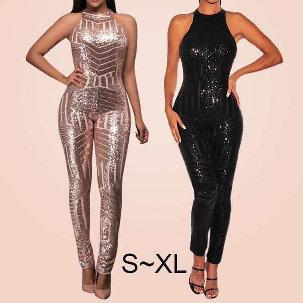 

feitong jumpsuits for women rompers jumpsuit playsuit jumpsuit clubwear sequined salopette femme #3.5+1, Black;white