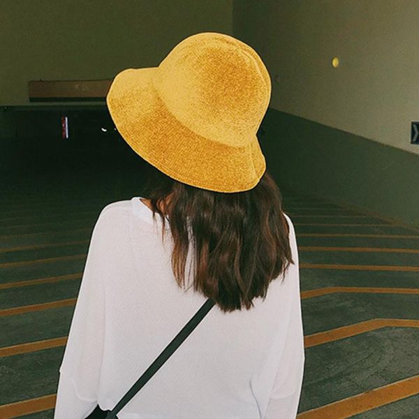 

women chenille warming fisherman's hat basin hat bowler cap lady han knitted for autumn winter, Blue;gray