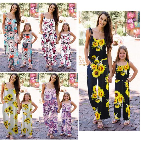

christmas mother and daughter clothes mommy me family matching outfits clothing girls princess dress women ladies romper jumpsuits qzzw127, Blue