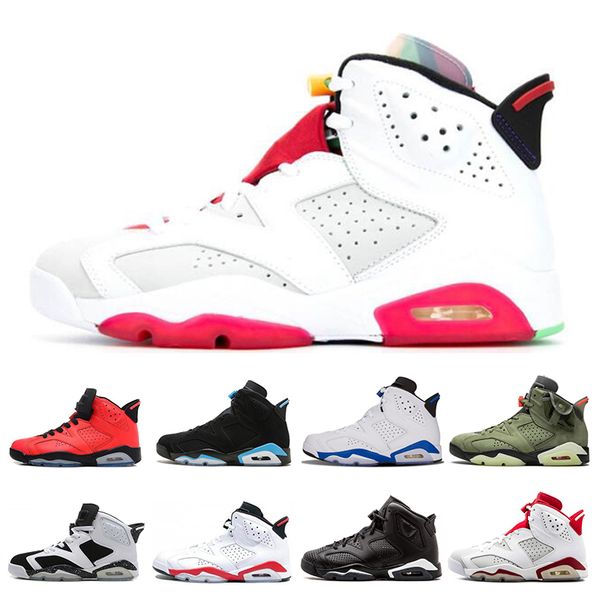 

6 6s men basketball shoes infrared bred hare unc psg flint carmine sport blue tinker mens trainers sports sneakers us 7-13