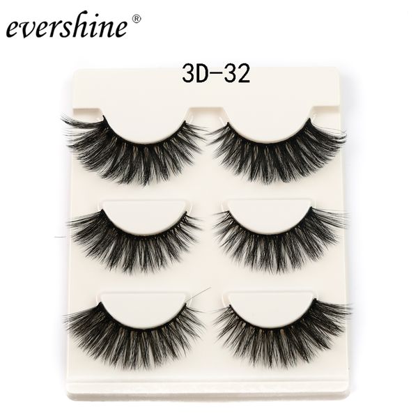 

new 3 pairs natural false eyelashes fake lashes long makeup 3d mink lashes eyelash extension mink eyelashes for beauty 3d-32