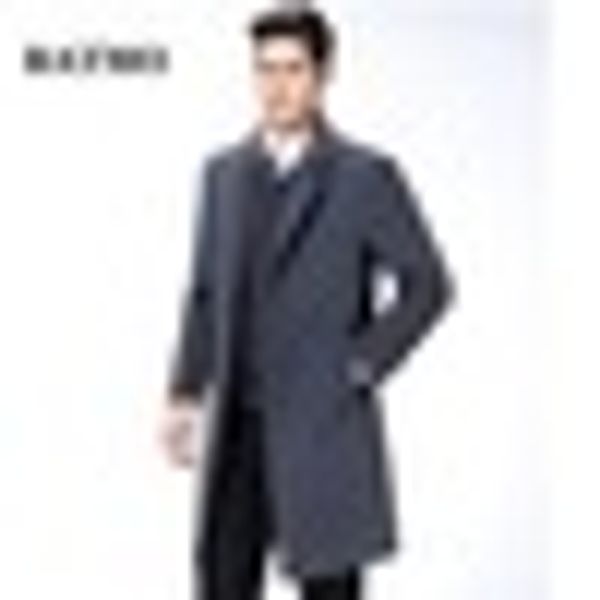 

batmo 2019 new arrival autumn&winter wool long trench coat men,men's wool jackets,warm coat,plus-size m-xxxl,8806, Black