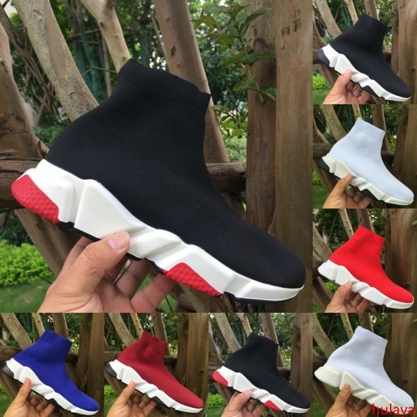 

fashion platform speed trainer designer shoes sock shoes breathable black white red men women luxury sneakers flat sock csual shoes