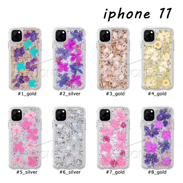 Para iPhone 11 PRO MAX X XS XR 8 7 Plus Caso Karat Pétalas Feito com caso de telefone real Flores Magro TPU de protecção Design For Samsung S10 E PLUS