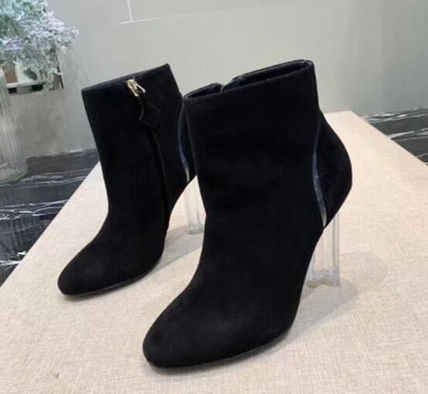 

woman shoes in autumn and winter knitted elastic boots luxury designer short boots socks boots large high heel 005, Black