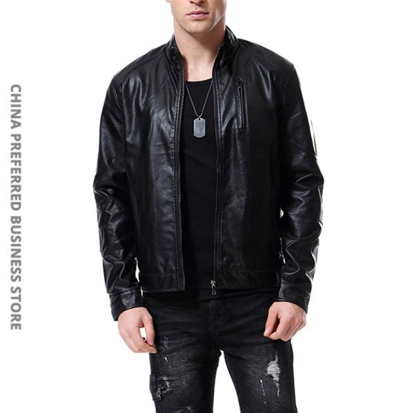 

2019 season will code england man wash pu leather clothing will code d137, Black