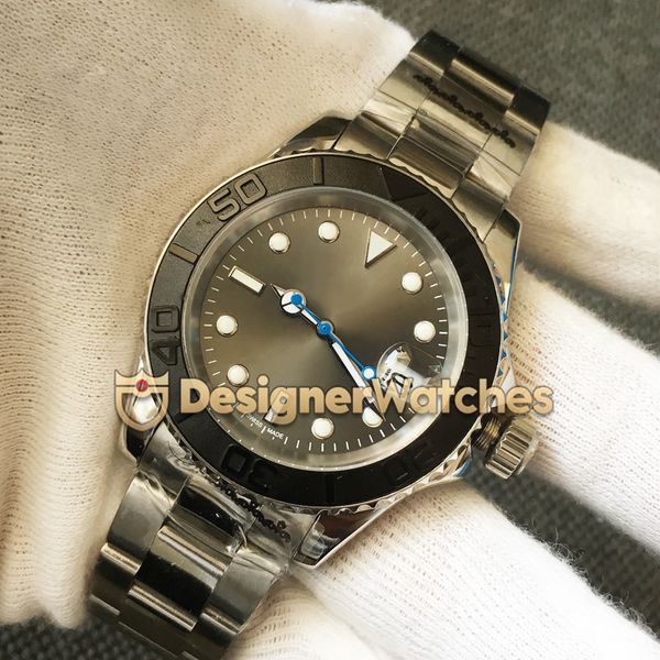 

new mens watches 226659 126655 designer watch mechanical automatic wristwatches 316l steel case rubber strap mens watches 9 type, Slivery;brown