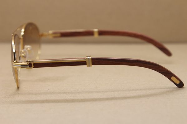 Großhandels-Hot Gold Vollrahmen Metall 569 Sonnenbrille Männer Designer Marke Holz Sonnenbrille Rahmengröße: 57-16-135mm