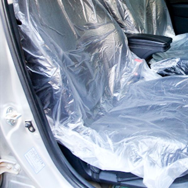 Car Disposable Plastic Transparent Seat Protective Covers Garage