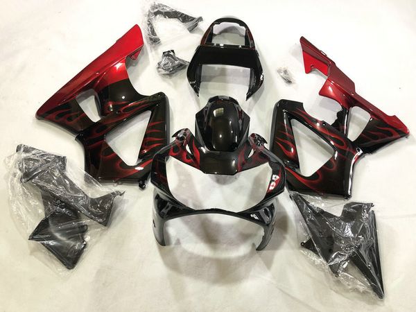 Kit corpo carenatura iniezione per HONDA CBR900RR 929 00 01 CBR 900 RR CBR 900RR 2000 2001 CBR900 Fiamme rosse Carenature carrozzeria + Regali GS22