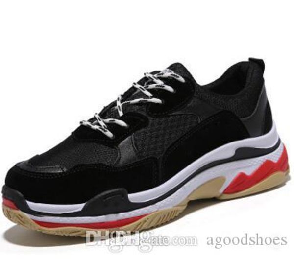 

2018 fashion paris 17fw triple-s sneaker triple s повседневная роскошная обувь для папы для мужчин и женщин бежевый черный спортивный теннис, Black