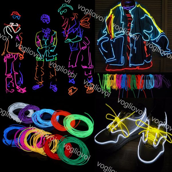 

led flexible neon light 1m 2m 3m glow el strip tube cool wire rope halloween christmas dance party decor led strip light dhl
